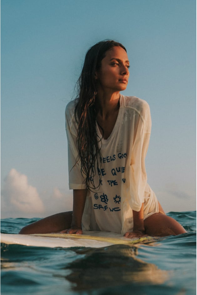 Just Be Quiet Box Tee - Vintage White