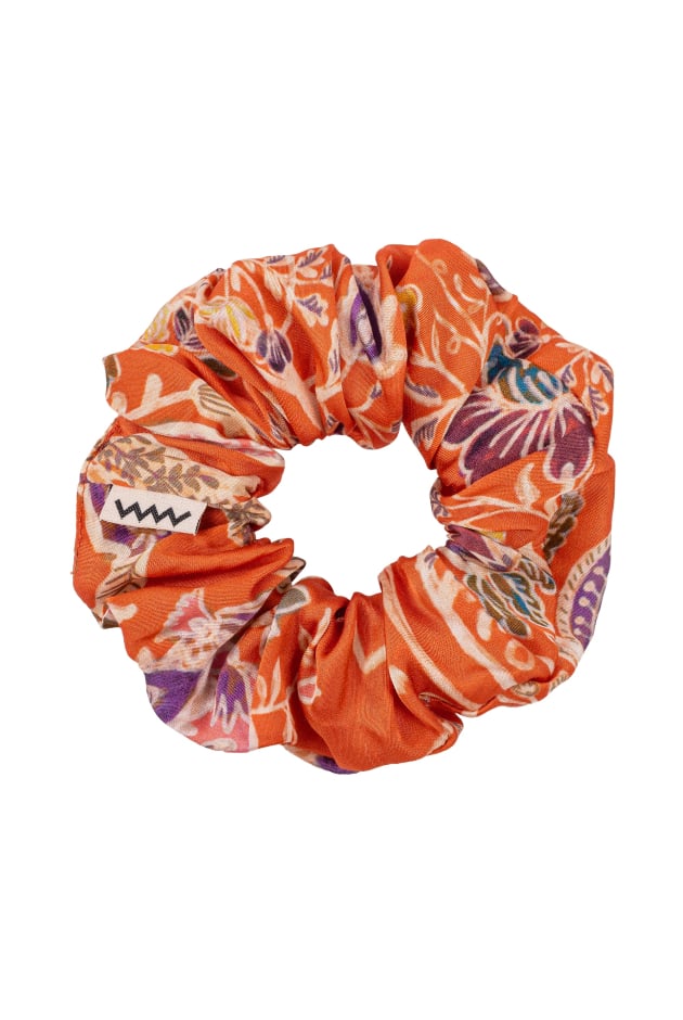 Floral Hair Scrunchie - Orange Haze