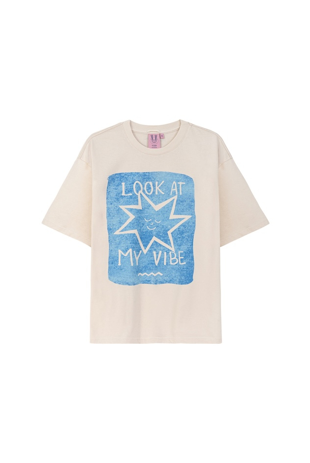 Look At My Vibe Box Tee - Super Natural Look At My Vibe Box Tee - Super Natural