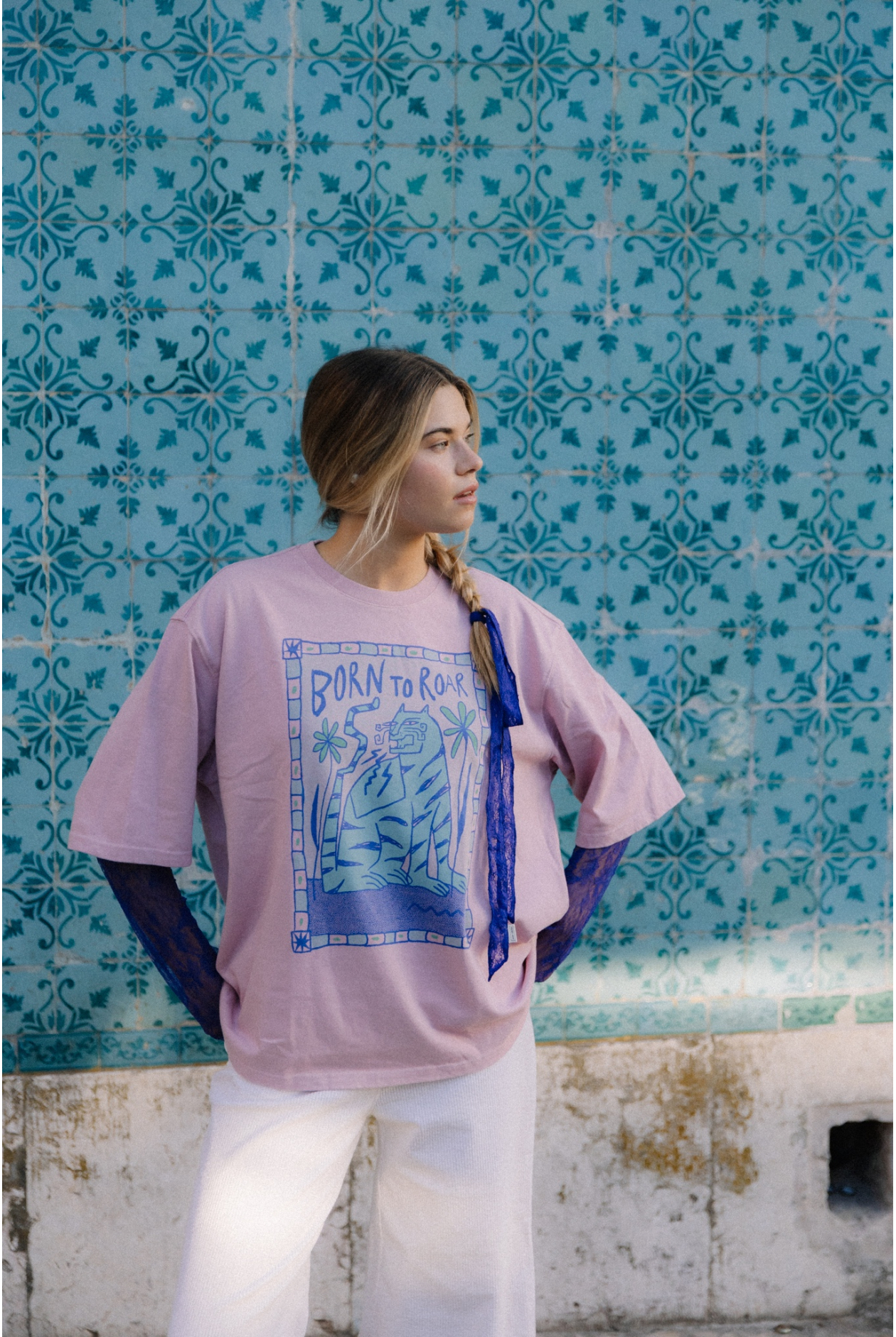 Born To Roar Box Tee - Pink Kush Born To Roar Box Tee - Pink Kush