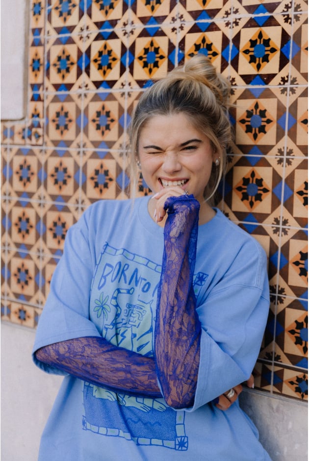 UBRANIAMęskie  | Born To Roar Box Tee - Denim Blue | Surf Inc.