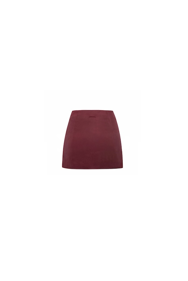 Mini Cupro Skirt - Burgundy Mini Cupro Skirt - Burgundy