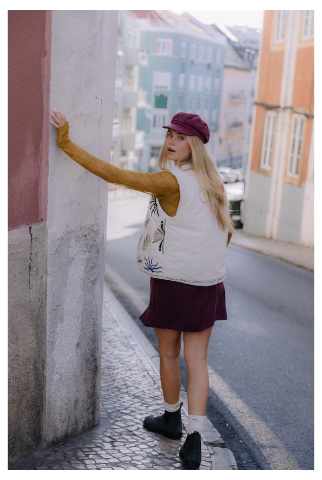 Mini Cupro Skirt - Burgundy Mini Cupro Skirt - Burgundy