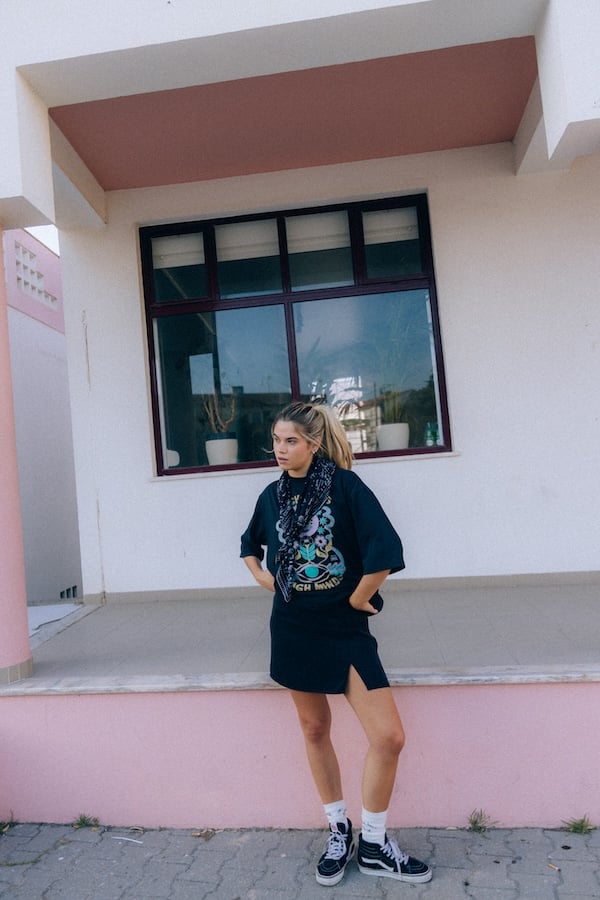 Mini Cupro Skirt - Space Black