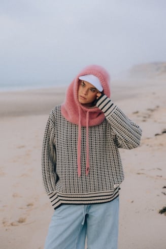 Wool Fluffy Balaclava -...