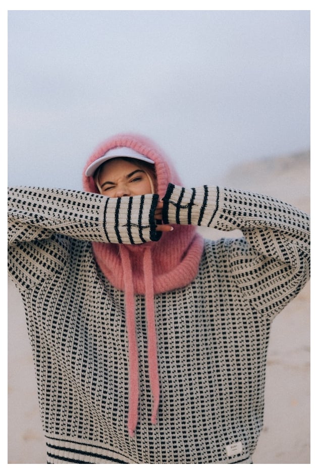 Wool Fluffy Balaclava - Dirty Pink Wool Fluffy Balaclava - Dirty Pink