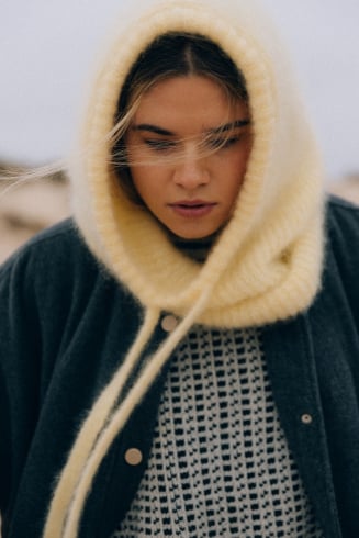 Wool Fluffy Balaclava -...