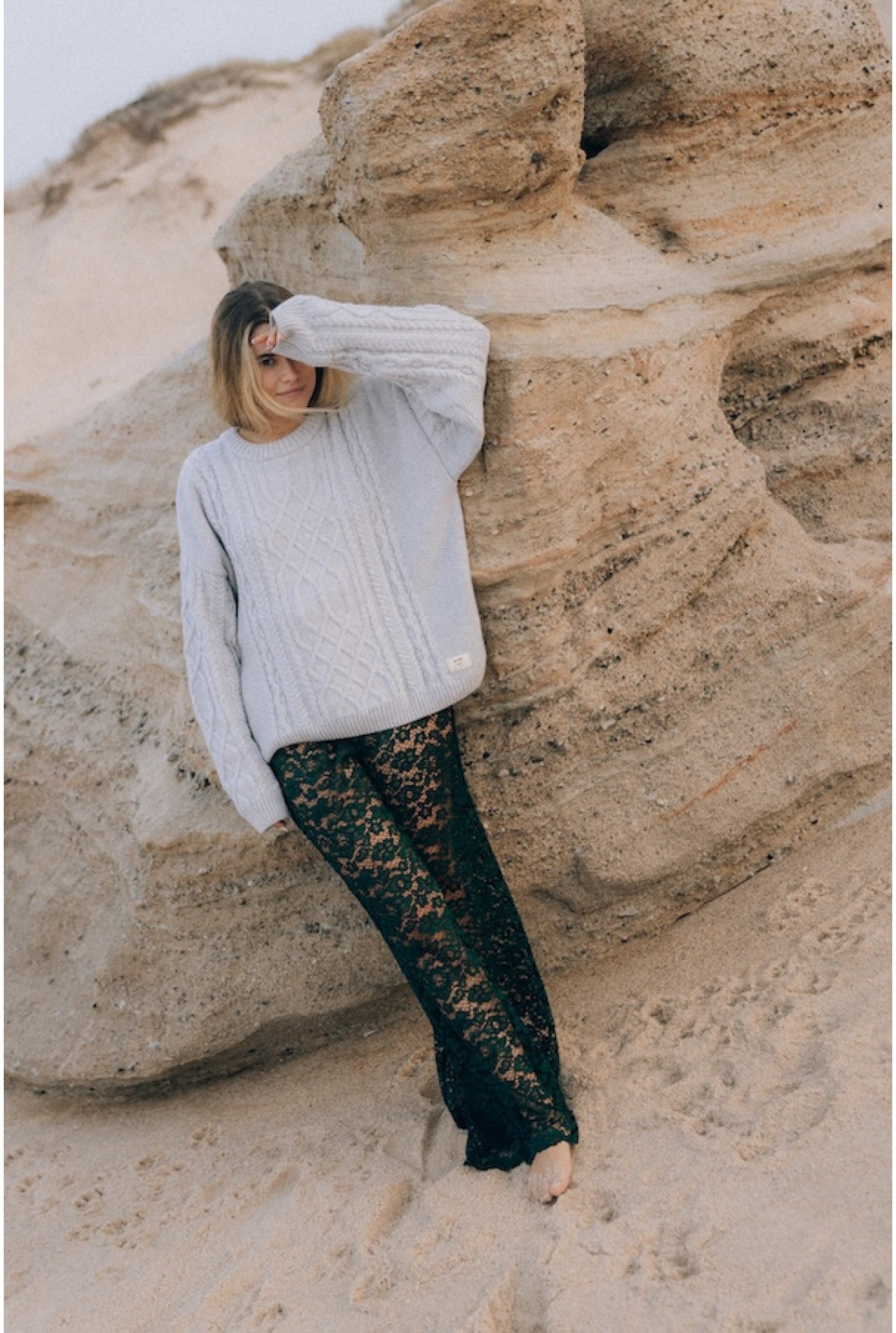 Sheer Lace Pants - Green Queen | Surf Inc.