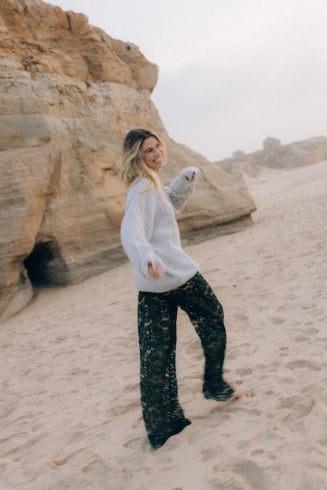 Sheer Lace Pants - Green Queen