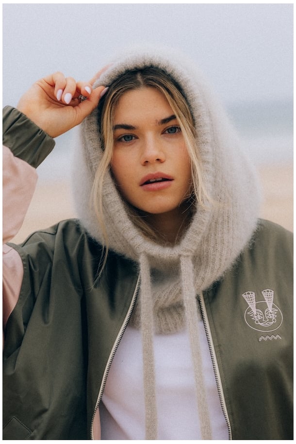 Wool Fluffy Balaclava - Light Grey