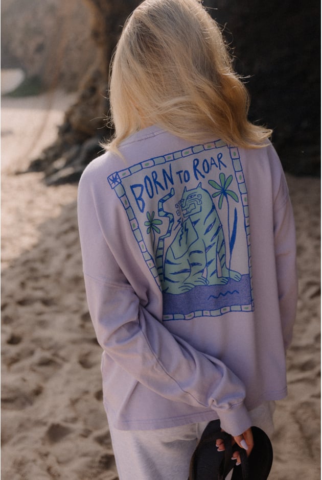 Longsleeve damskie. Lato 2025  | Born To Roar LS - Purple Haze | Surf Inc.