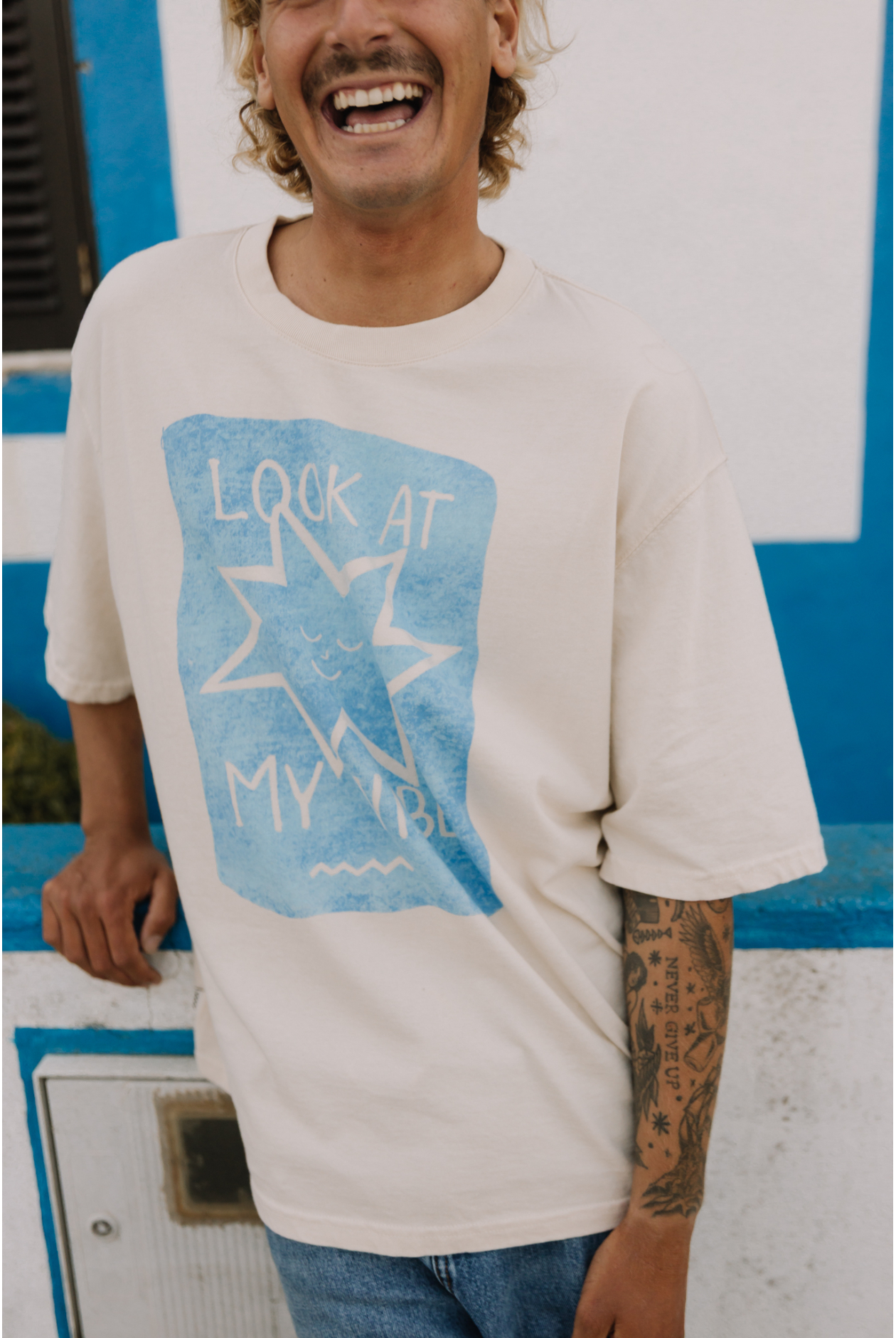 Look At My Vibe Box Tee - Super Natural Look At My Vibe Box Tee - Super Natural