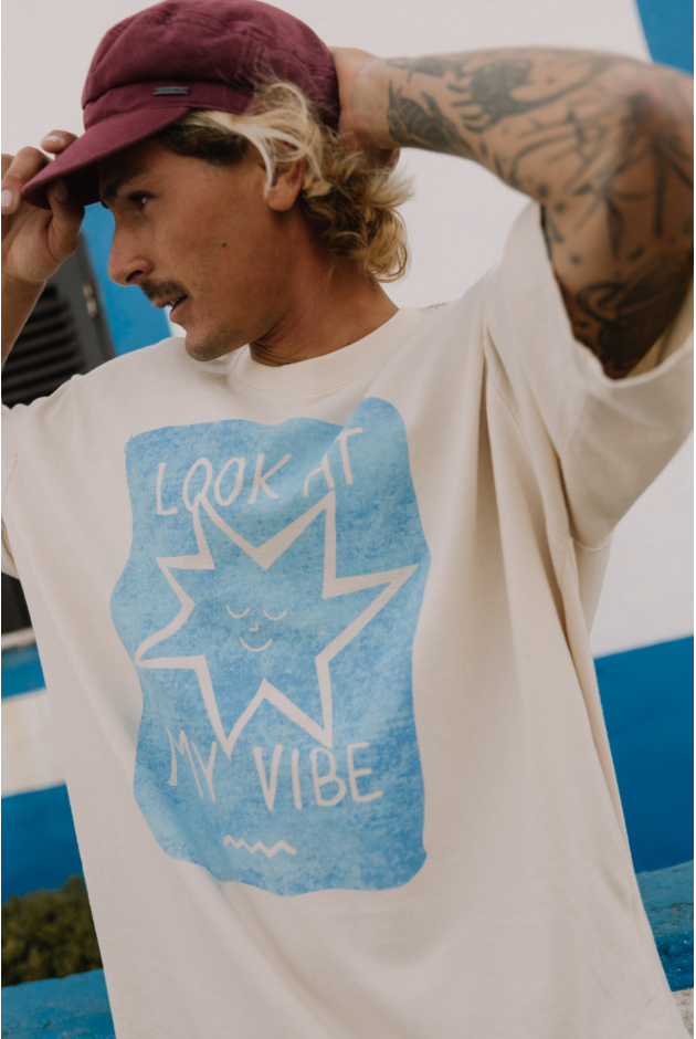 Look At My Vibe Box Tee - Super Natural Look At My Vibe Box Tee - Super Natural