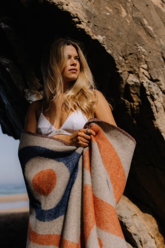 Surf Wool Blanket- Light Grey