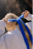 Wool Fluffy Hair Ribbon - Cobalt Haze Wool Fluffy Hair Ribbon - Cobalt Haze