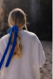 Wool Fluffy Hair Ribbon - Cobalt Haze Wool Fluffy Hair Ribbon - Cobalt Haze