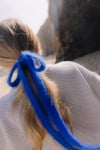 Wool Fluffy Hair Ribbon - Cobalt Haze