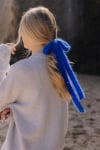 Wool Fluffy Hair Ribbon - Cobalt Haze