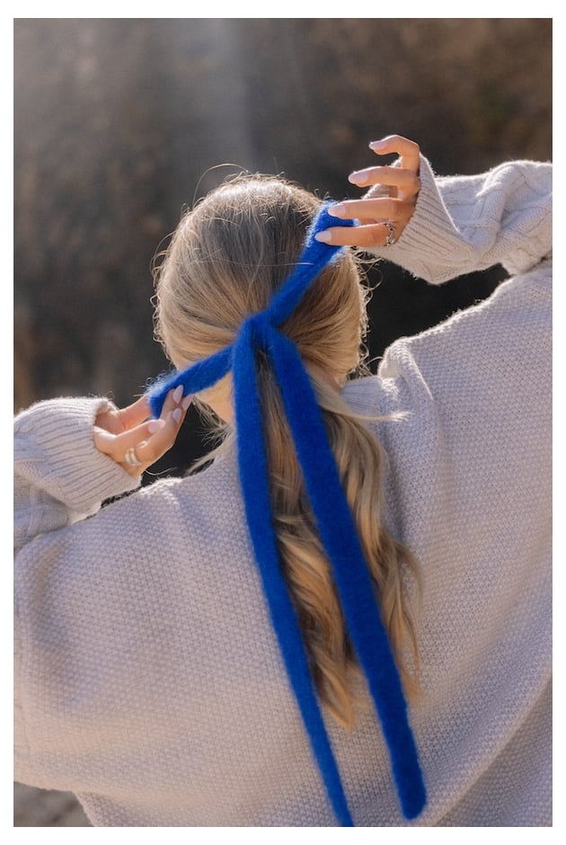 Nowości  | Wool Fluffy Hair Ribbon - Cobalt Haze | Surf Inc.