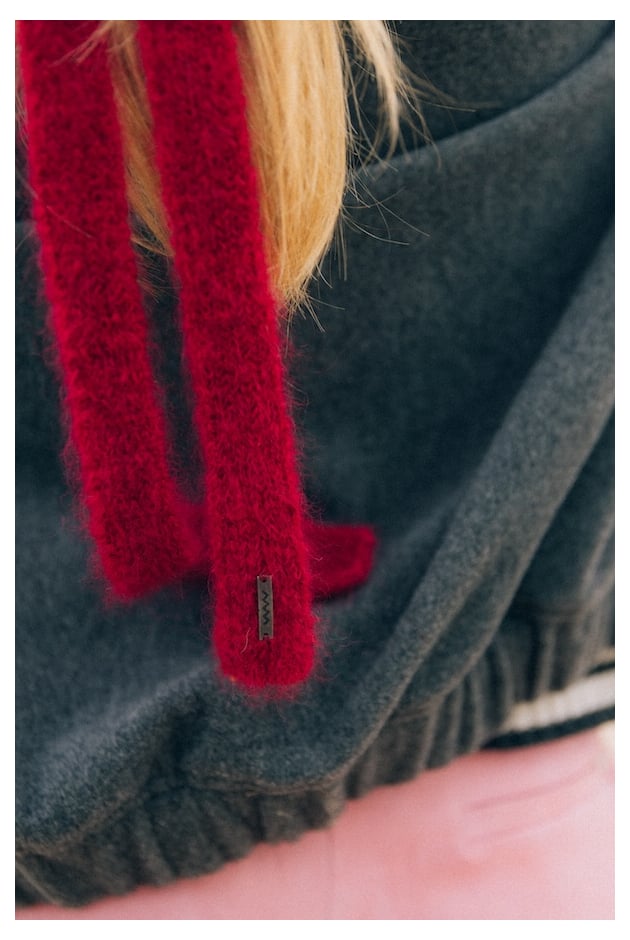 Wool Fluffy Hair Ribbon - Crimson Crush Wool Fluffy Hair Ribbon - Crimson Crush