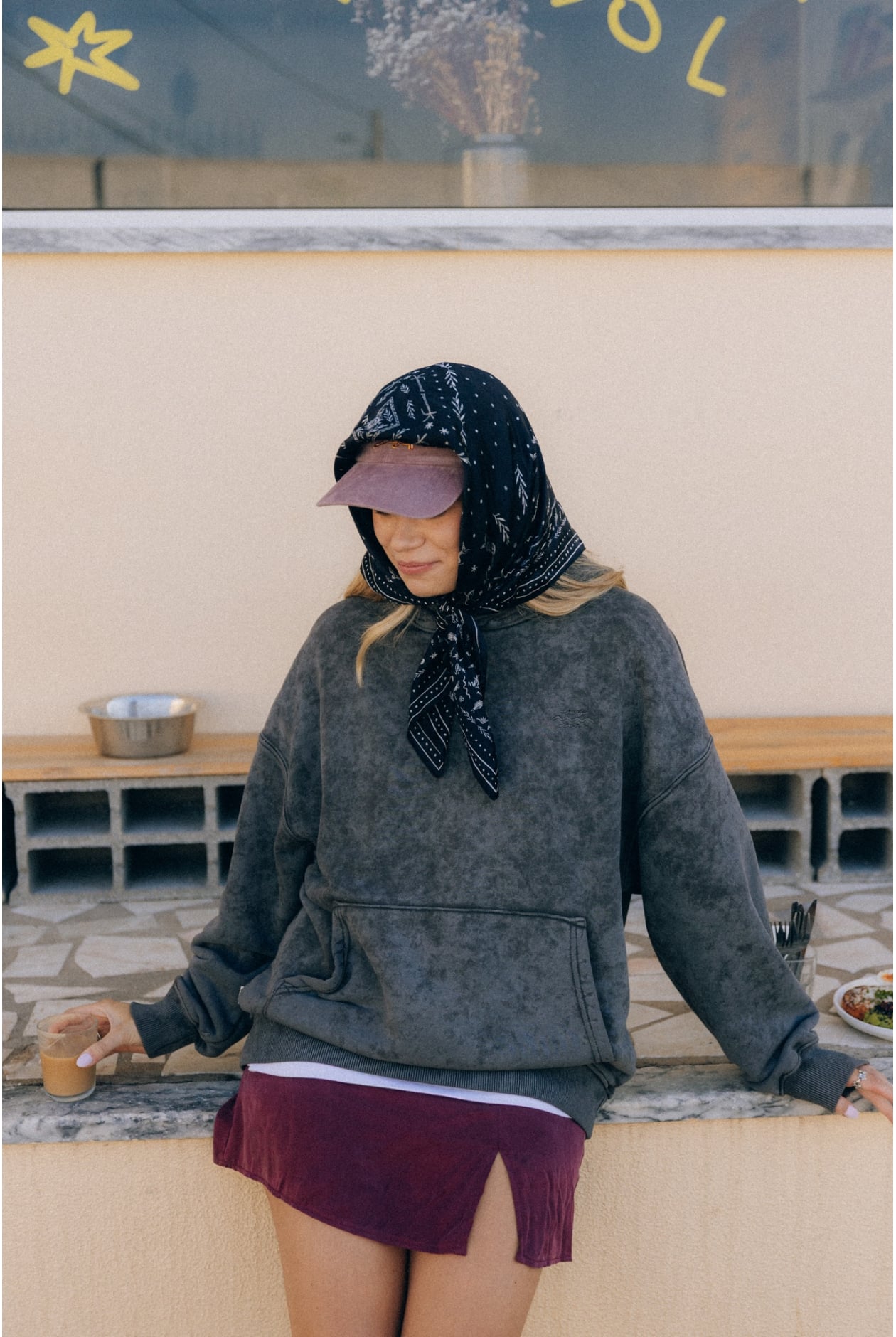 Mini Cupro Skirt - Burgundy Mini Cupro Skirt - Burgundy