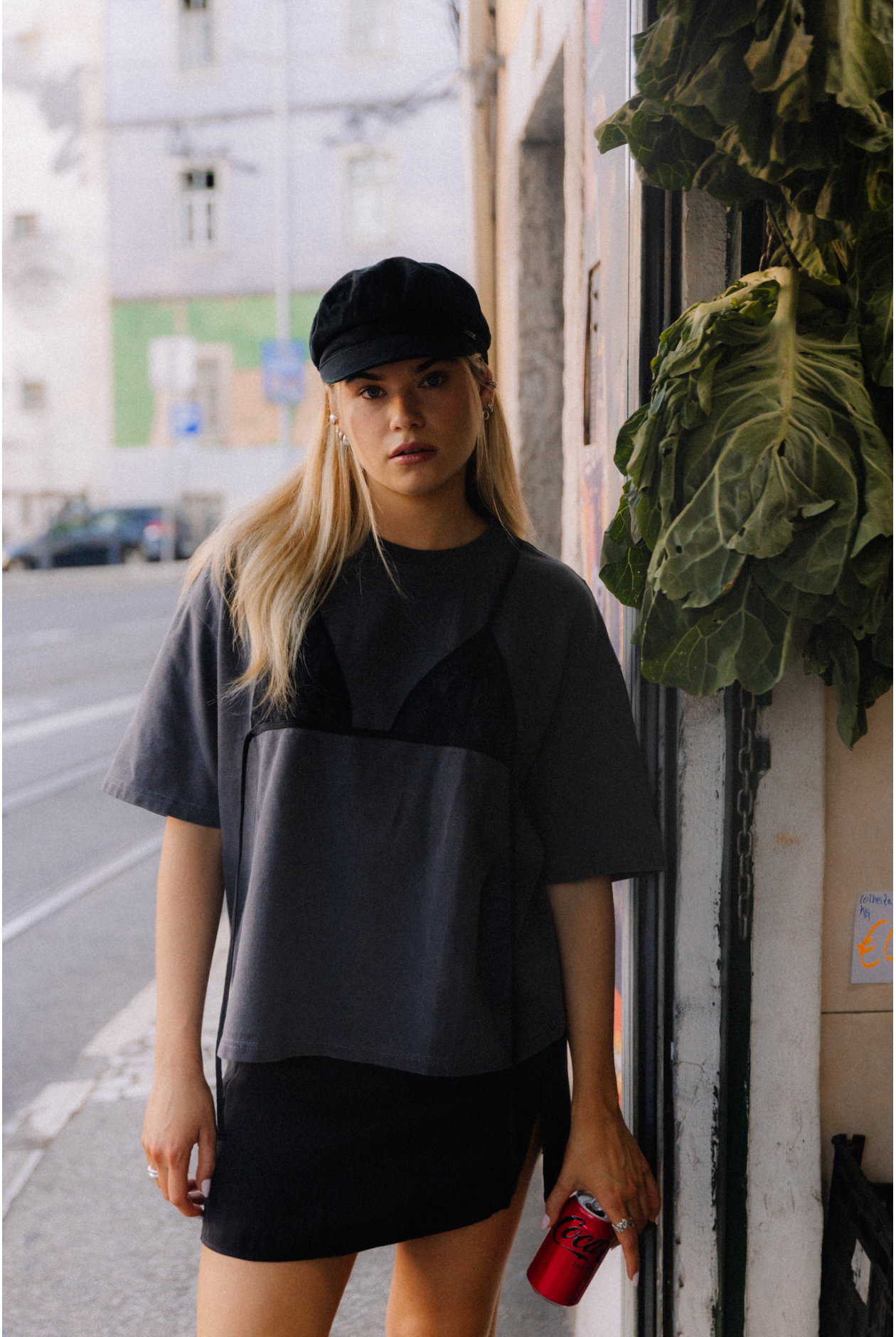 Lace Undone Box Tee - Stone Grey Lace Undone Box Tee - Stone Grey