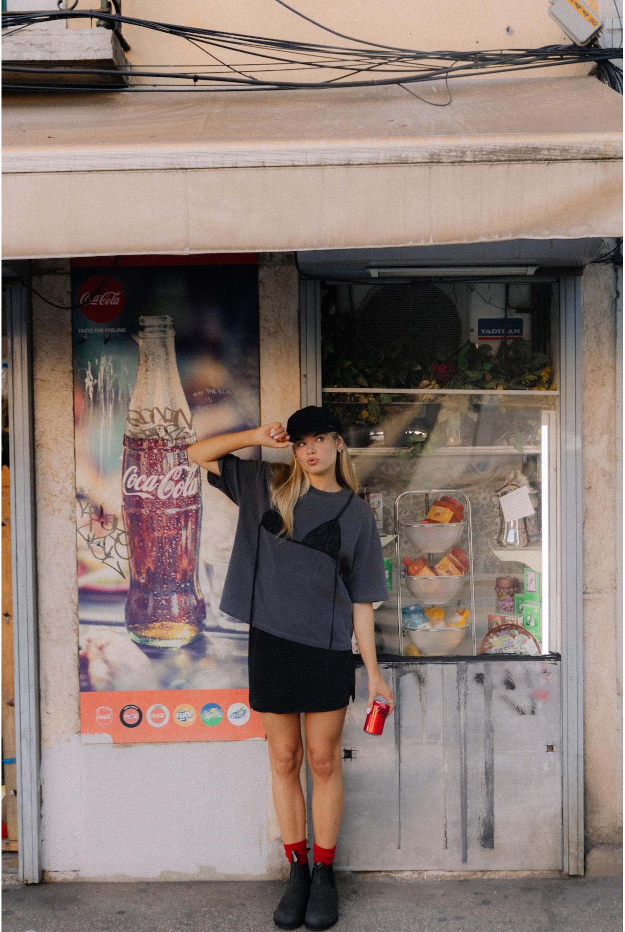 Lace Undone Box Tee - Stone Grey Lace Undone Box Tee - Stone Grey