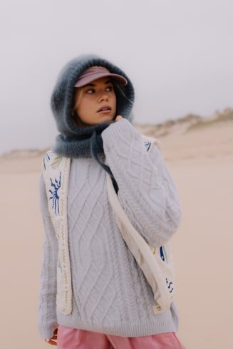 Wool Fluffy Balaclava -...