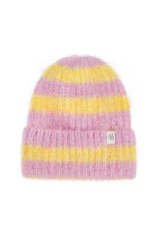 Flip Drip Beanie - Mellow Yellow & Pink Kush