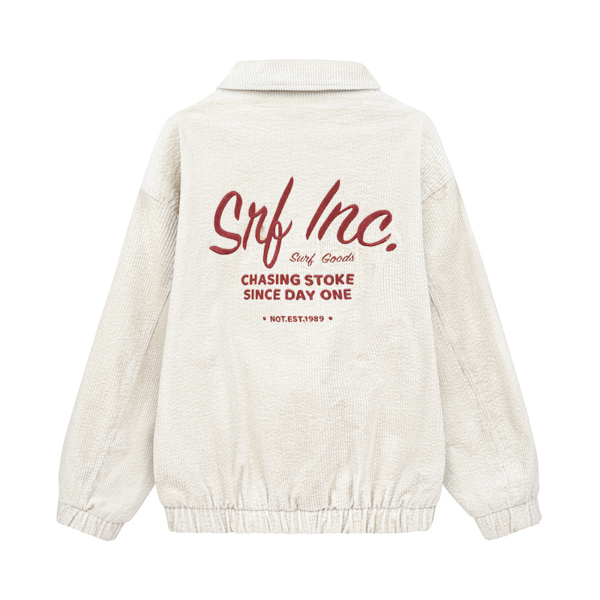 Cord Baseball Jacket - Vintage White