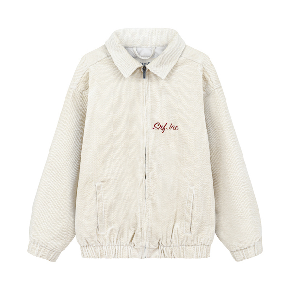 Cord Baseball Jacket - Vintage White Cord Baseball Jacket - Vintage White