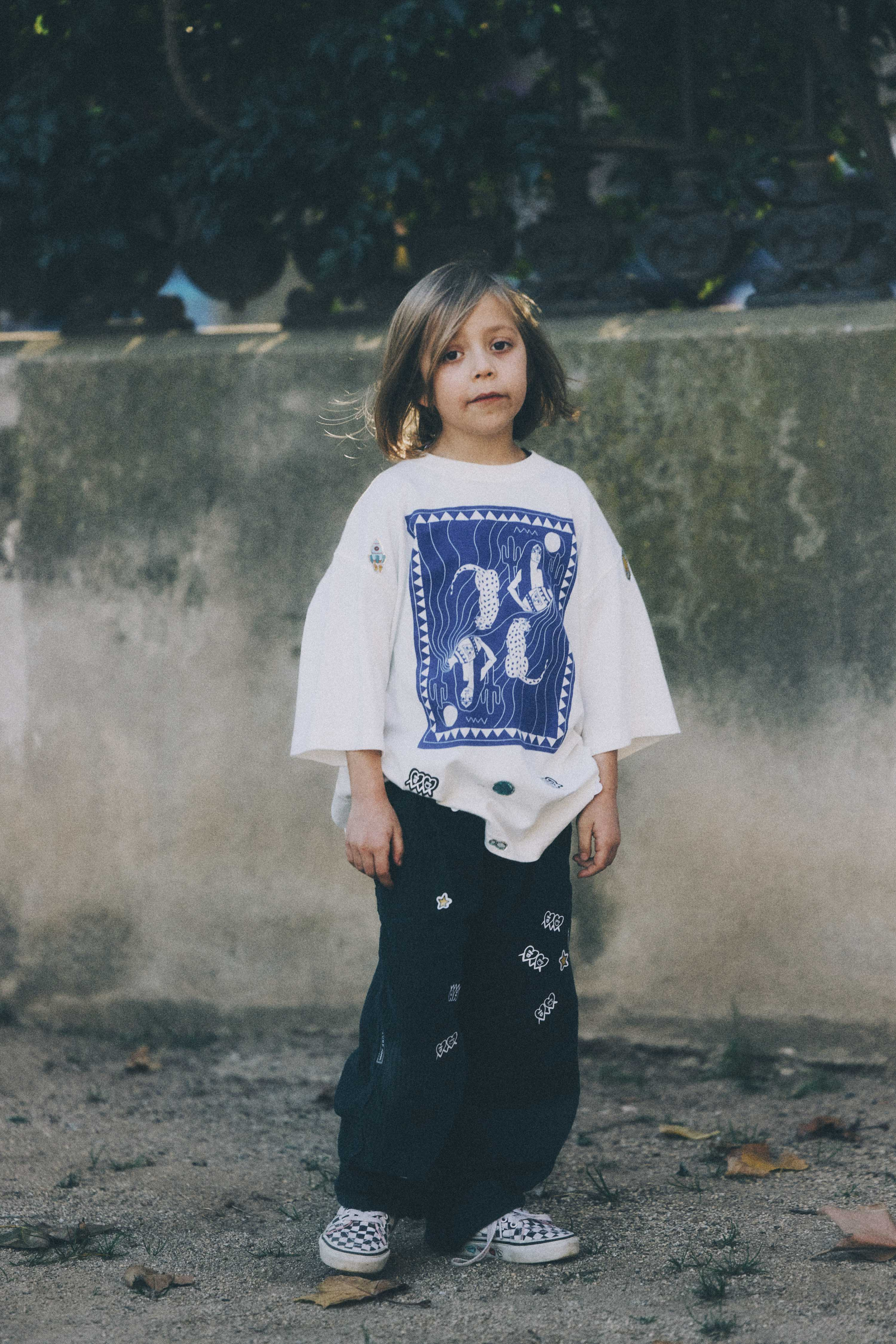 Aqua Kids Tee - Vintage White