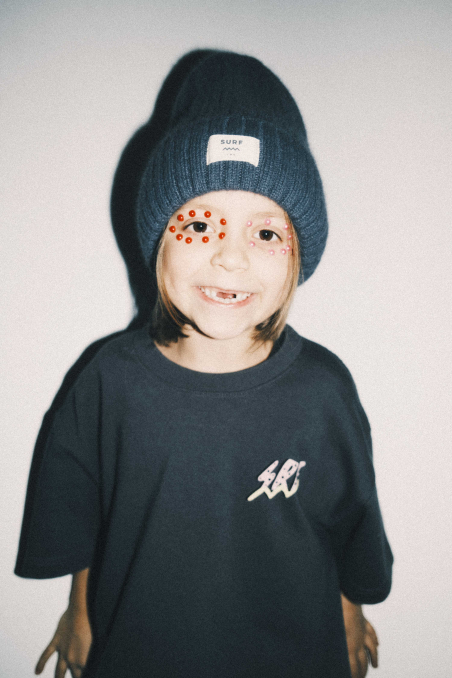 Rib Fluffy Kids Beanie - Stone Grey Rib Fluffy Kids Beanie - Stone Grey