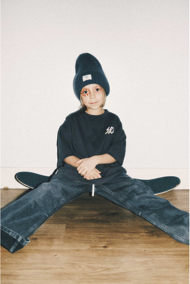 Rib Fluffy Kids Beanie - Stone Grey Rib Fluffy Kids Beanie - Stone Grey