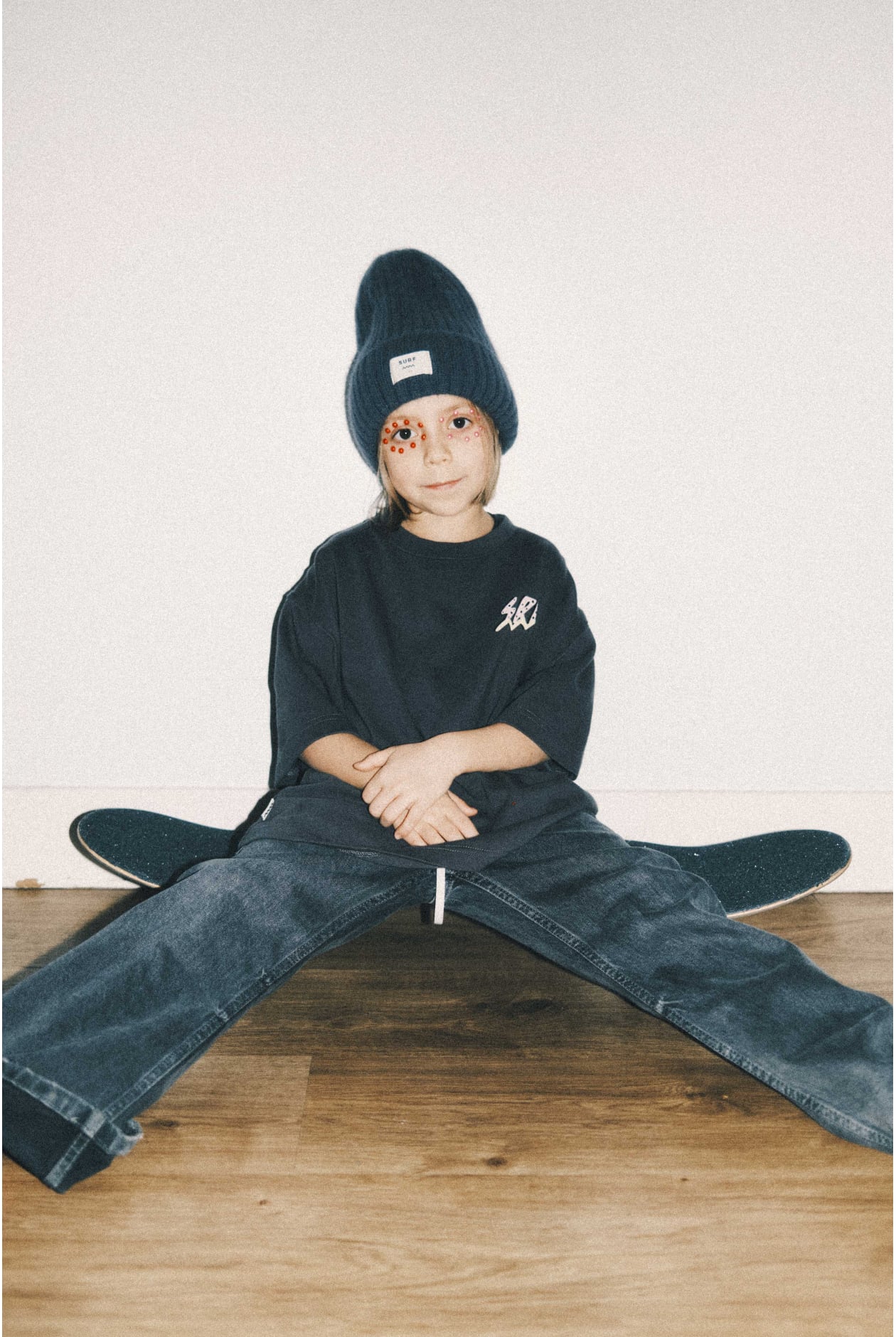 Rib Fluffy Kids Beanie - Stone Grey