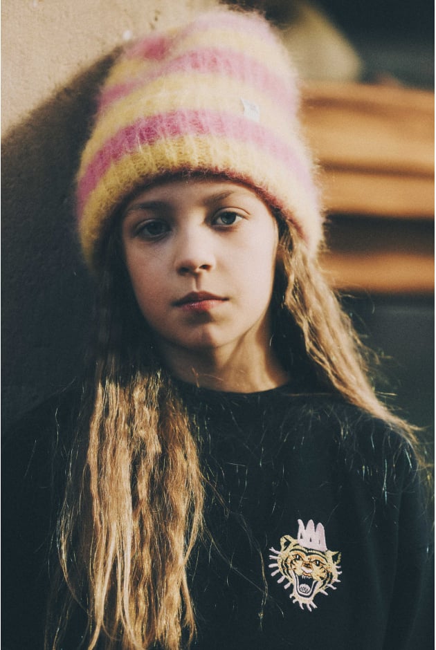 Flip Drip Kids Beanie - Yellow & Pink Kush