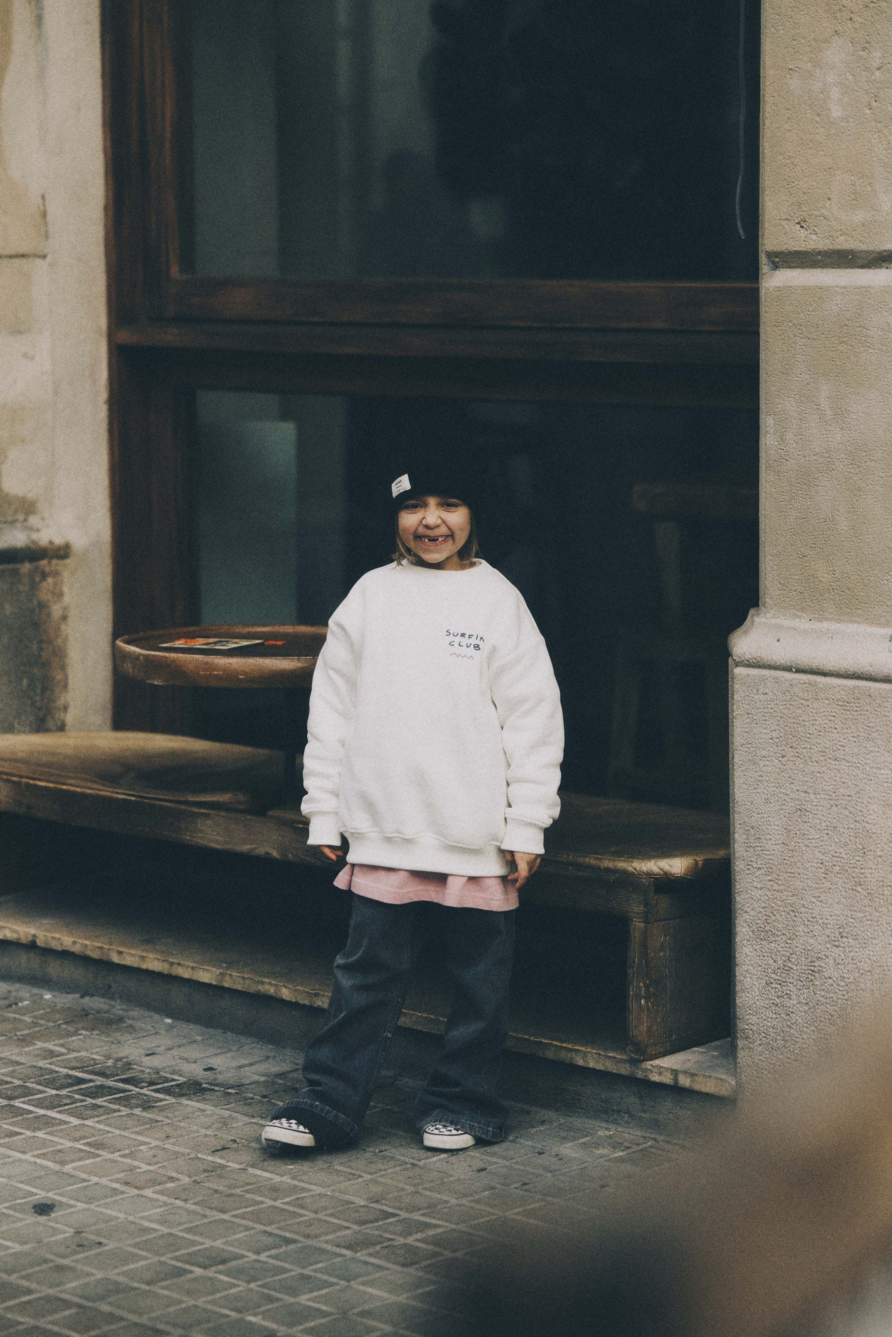 Kids Organic Wave Sweat - Vintage White