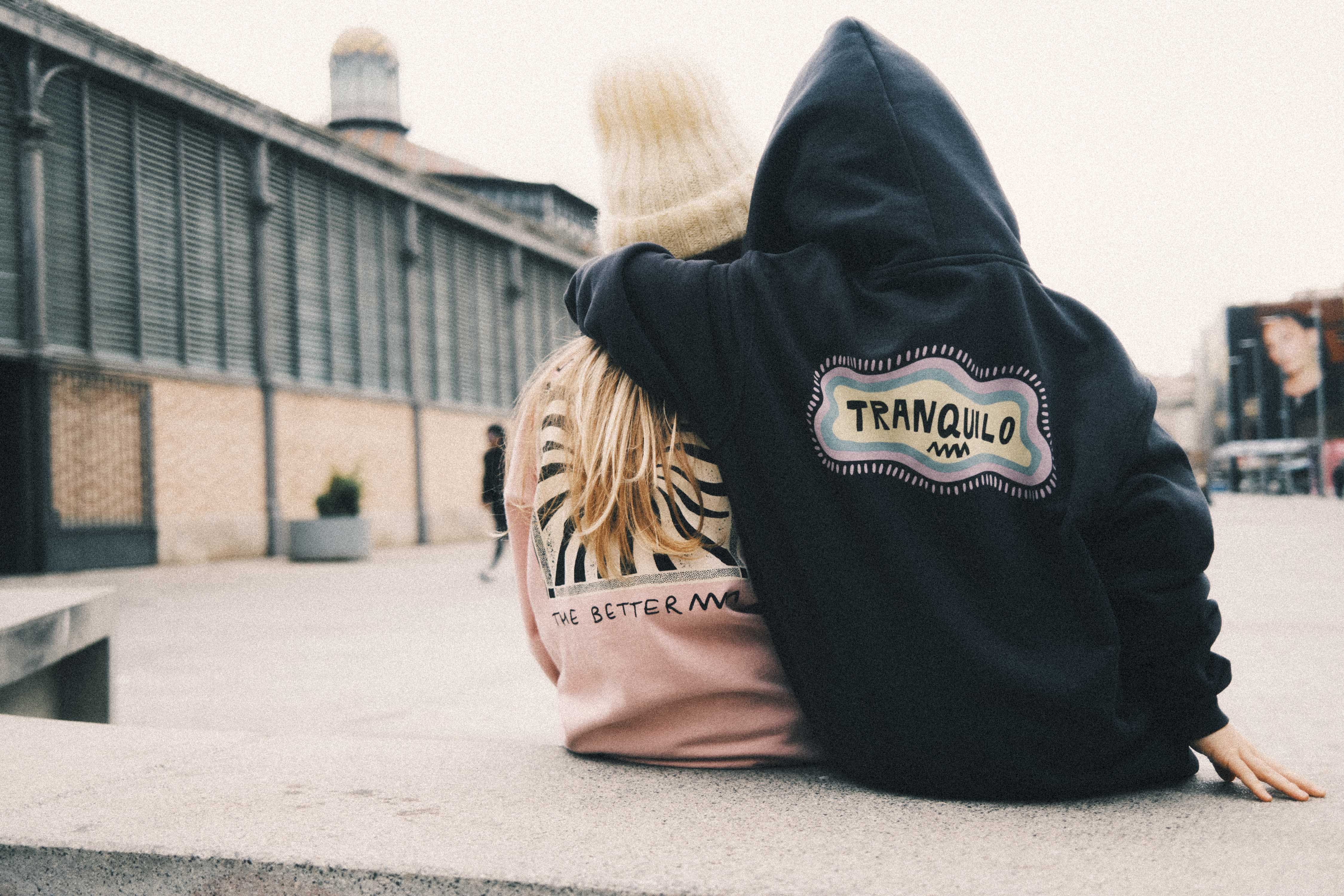 Tranquilo Kids Hoodie - Acid Black