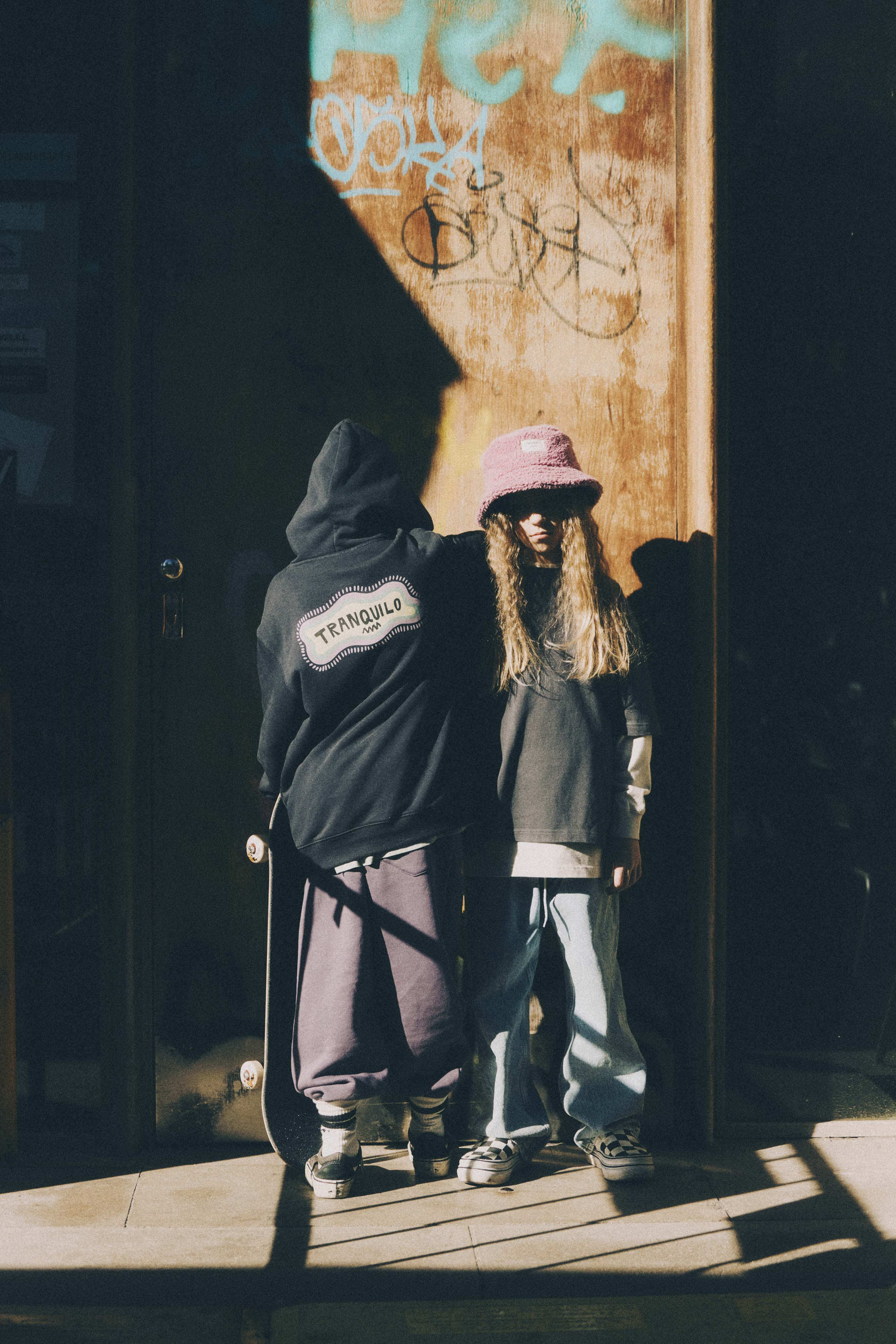 Tranquilo Kids Hoodie - Acid Black