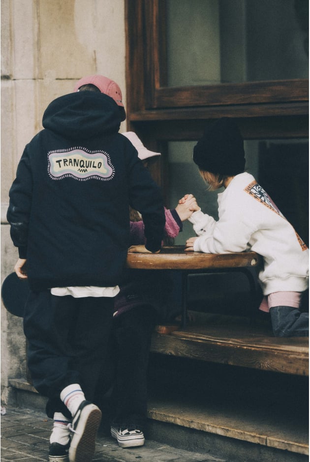 Tranquilo Kids Hoodie - Acid Black Tranquilo Kids Hoodie - Acid Black