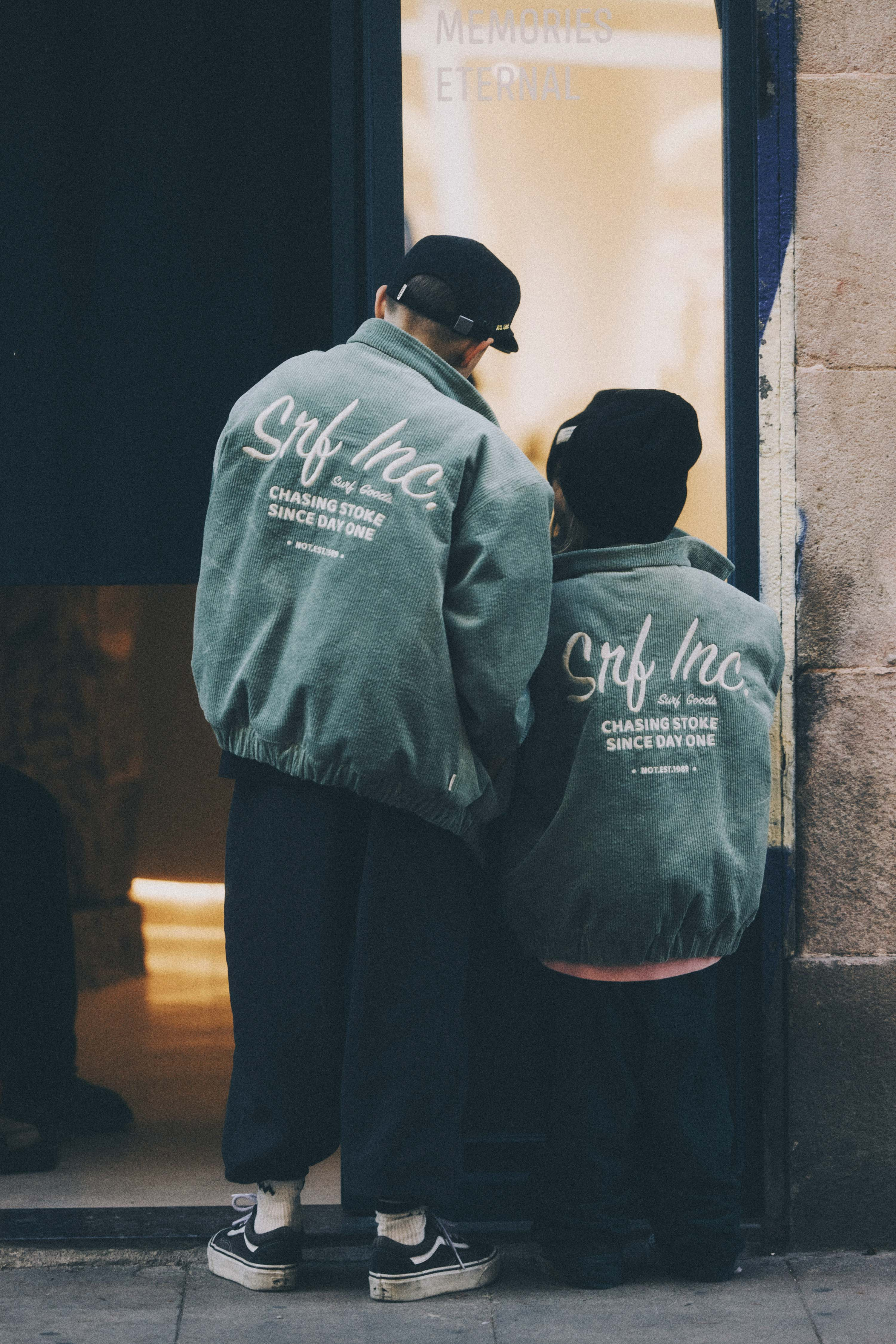 Cord Baseball Kids Jacket - White Sage