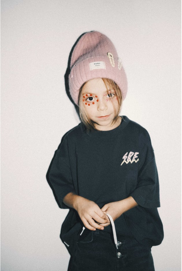 Rib Fluffy Kids Beanie - Dirty Pink Rib Fluffy Kids Beanie - Dirty Pink