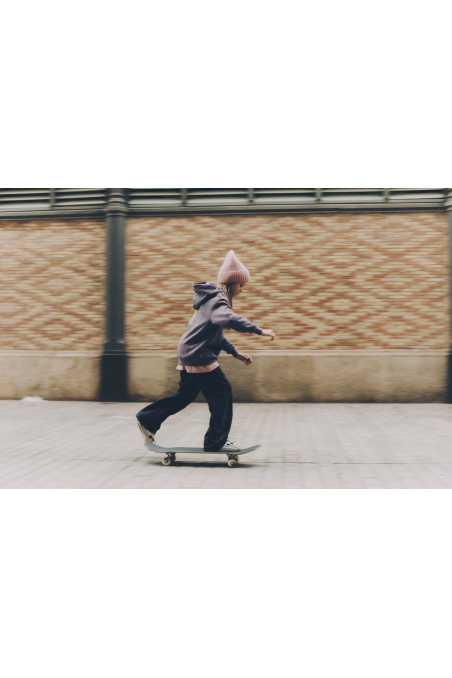 Rib Fluffy Kids Beanie - Dirty Pink Rib Fluffy Kids Beanie - Dirty Pink