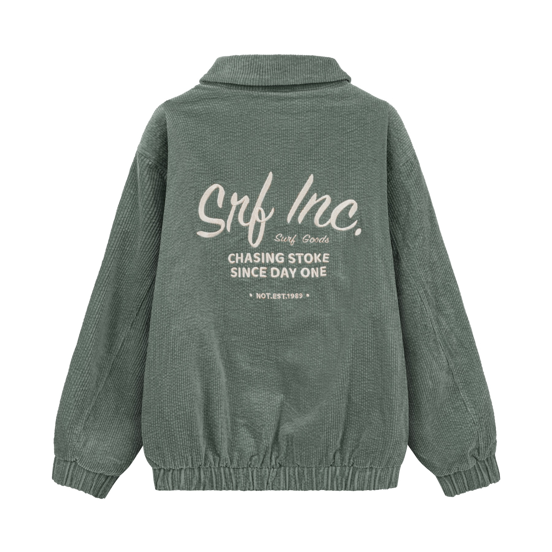 Cord Baseball Kids Jacket - White Sage