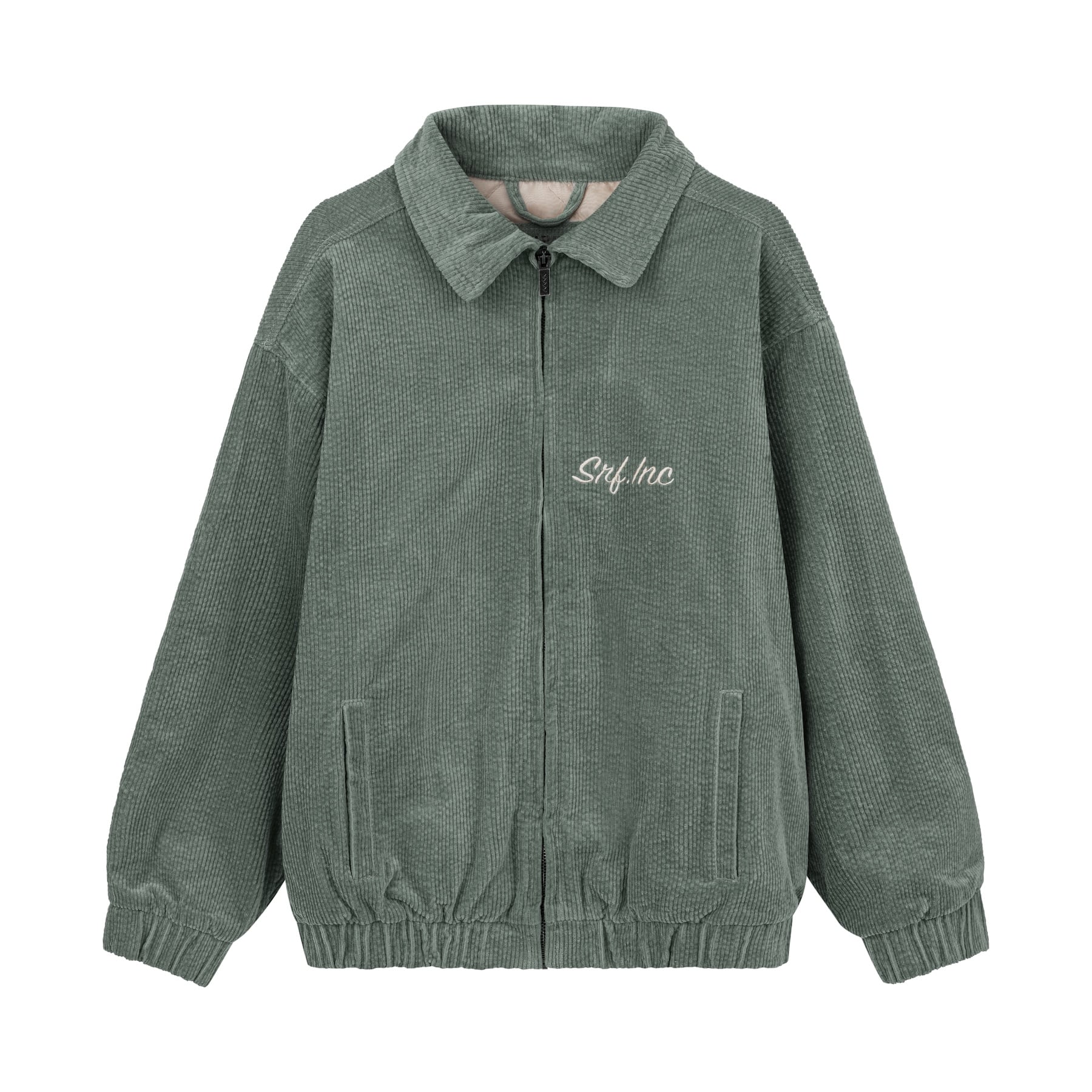Cord Baseball Kids Jacket - White Sage