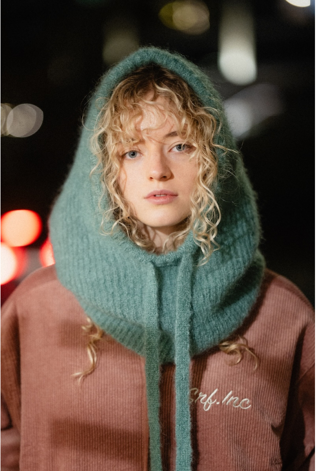 Wool Fluffy Balaclava - White Sage Wool Fluffy Balaclava - White Sage