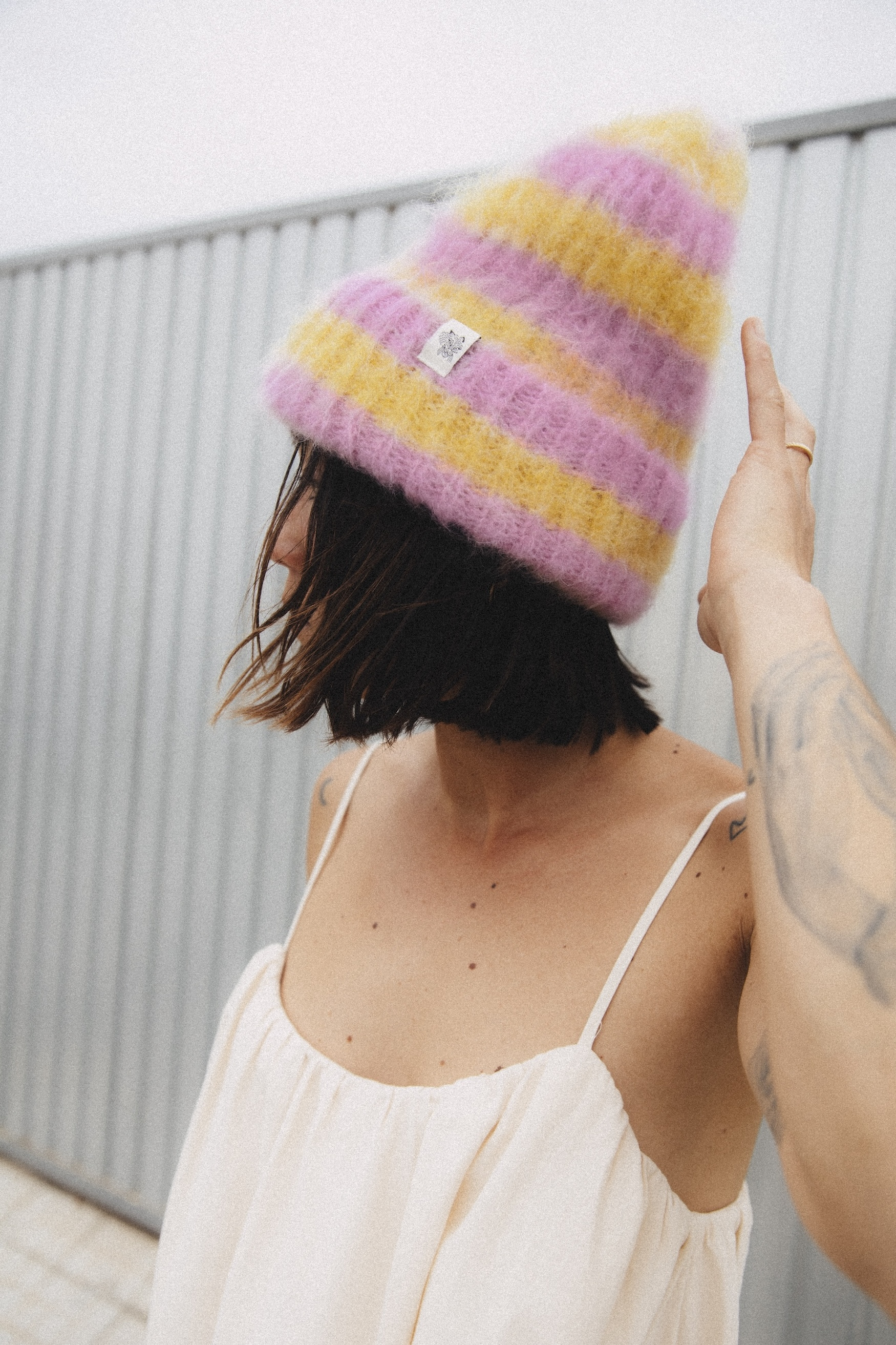 Flip Drip Beanie - Yellow & Pink Kush Flip Drip Beanie - Yellow & Pink Kush