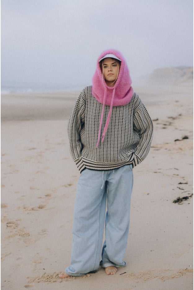 Wool Fluffy Balaclava - Flamingo