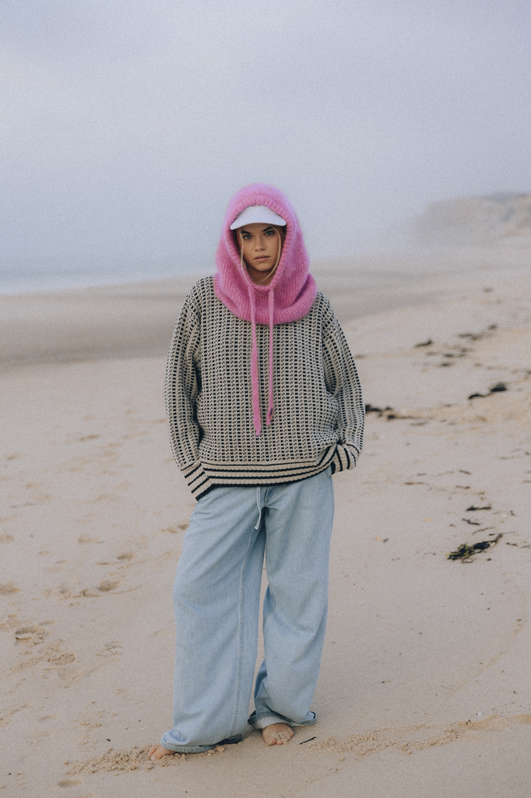 Wool Fluffy Balaclava - Flamingo