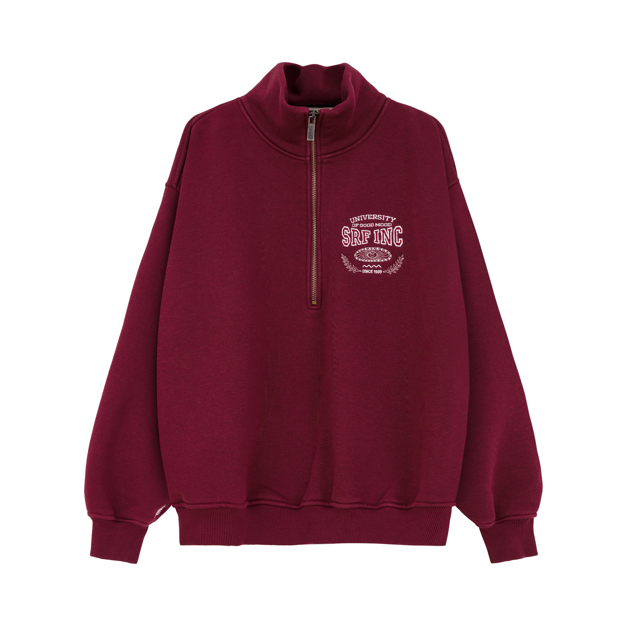 University Zip Sweat - Burgundy